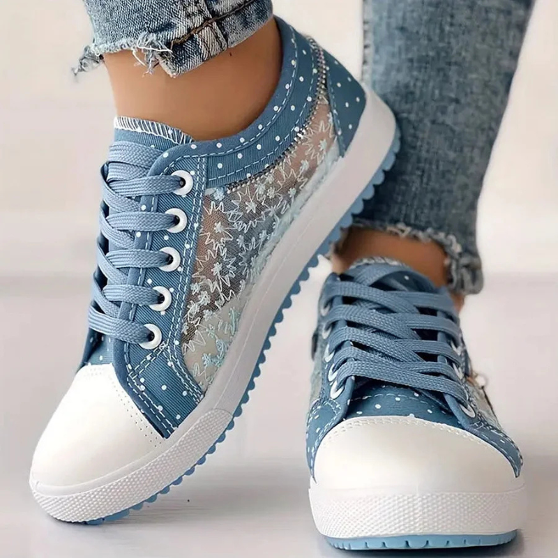Isabeau Montclair | Orthopedic Lace-Up Sneakers in Blue