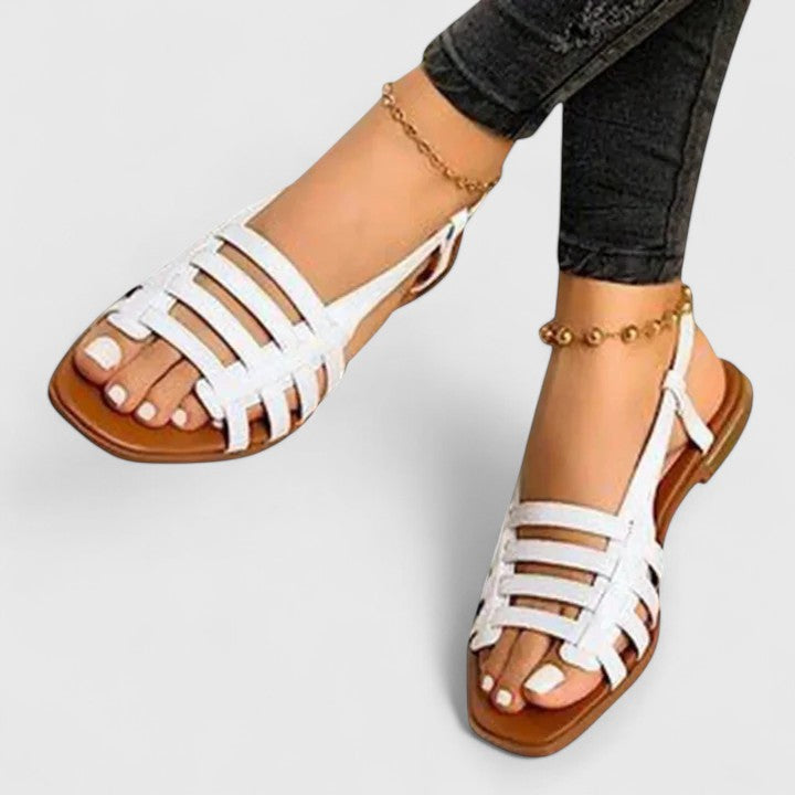Isabeau Fontclaire | Strappy Flat Gladiator Sandals for Women