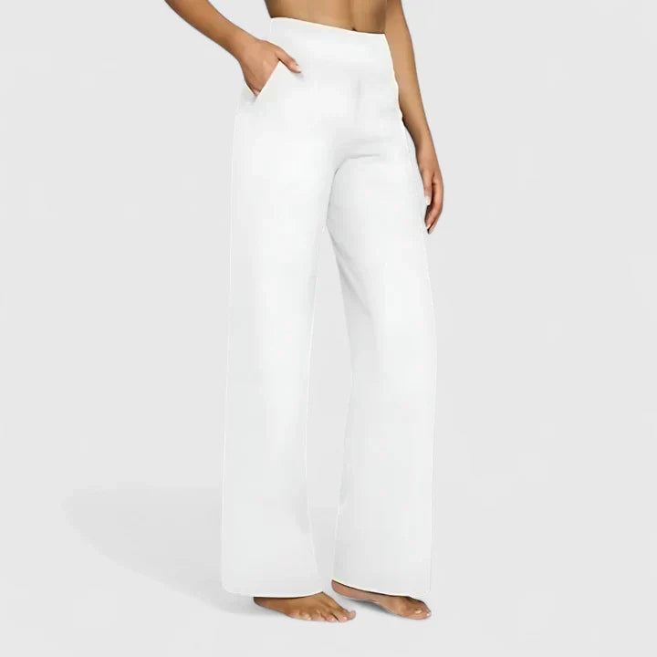Ophélie Marchand | High-Waist Wide-Leg Trousers in Beige