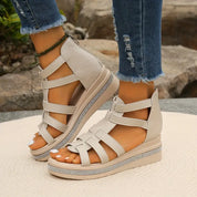 Vittoria Carmonde | Black Gladiator Platform Sandals with Rhinestone Detail