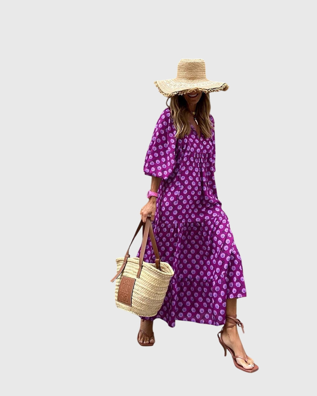 Claribel Ashenton | Green Floral Boho Maxi Dress