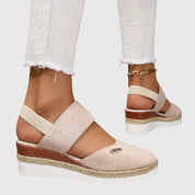 Marceline Fontverre | Beige Espadrille Wedge Orthopedic Sandals