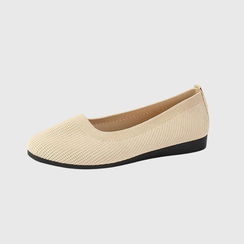 Viviane Lecourbet | Black Knit Ballet Flats with Anti-Slip Sole