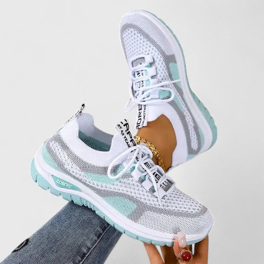 Adeline Beauchamp | Orthopedic Mesh Sneakers in Pink Beige