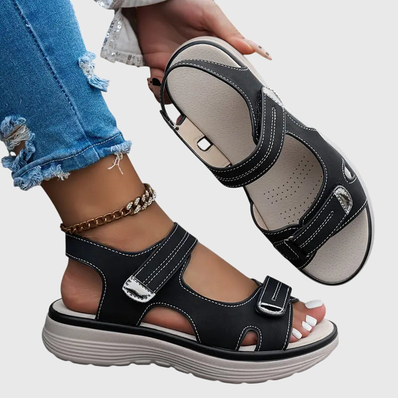 Veronique Ashgrove | Orthopedic Platform Sandals in Taupe