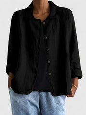 Philippa Ashmore | Pink Linen-Blend Button-Front Shirt