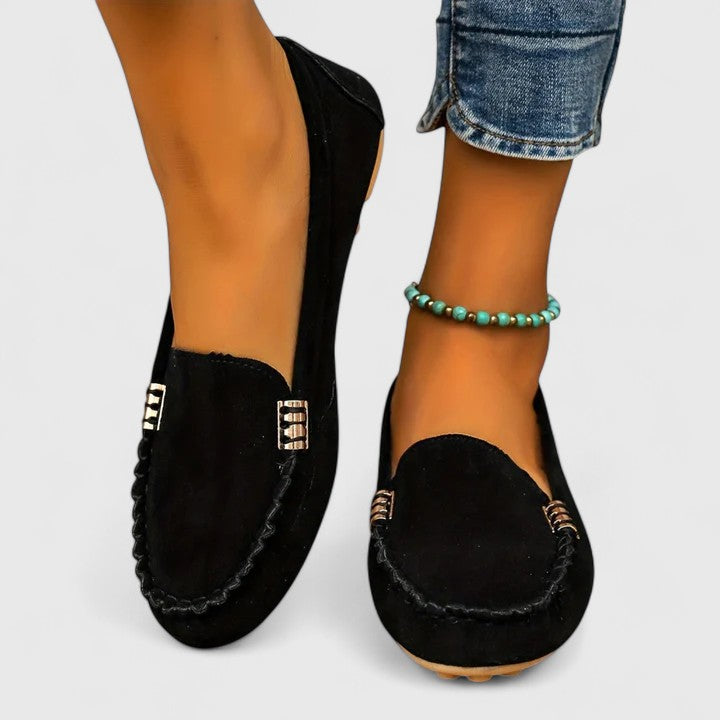 Eloise Blackthorn | Teal Suede Flat Slip-On Loafer