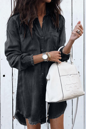 Théophile Beauclaire | Washed Denim Shirt Dress Long Sleeve
