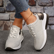 Véronique Saintclair | Women's Navy Blue Orthopedic Lace-Up Sneaker