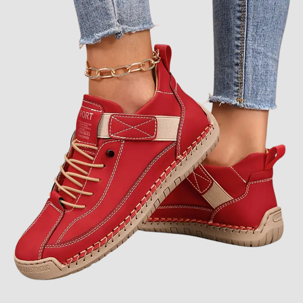 Claudette Fairstone | Orthopedic Sneakers Beige Wide Fit