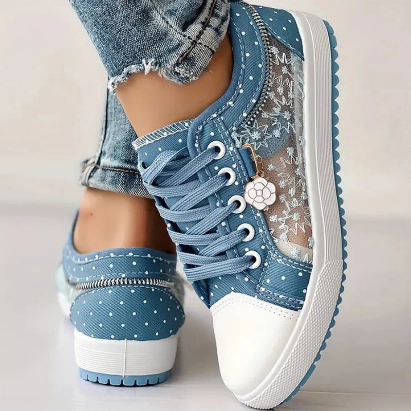 Isabeau Montclair | Orthopedic Lace-Up Sneakers in Blue
