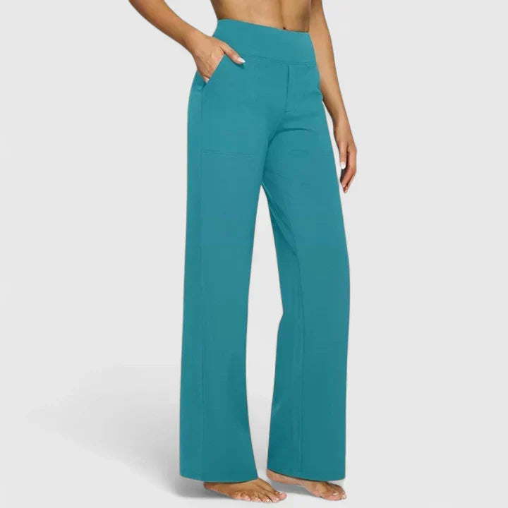 Ophélie Marchand | High-Waist Wide-Leg Trousers in Beige
