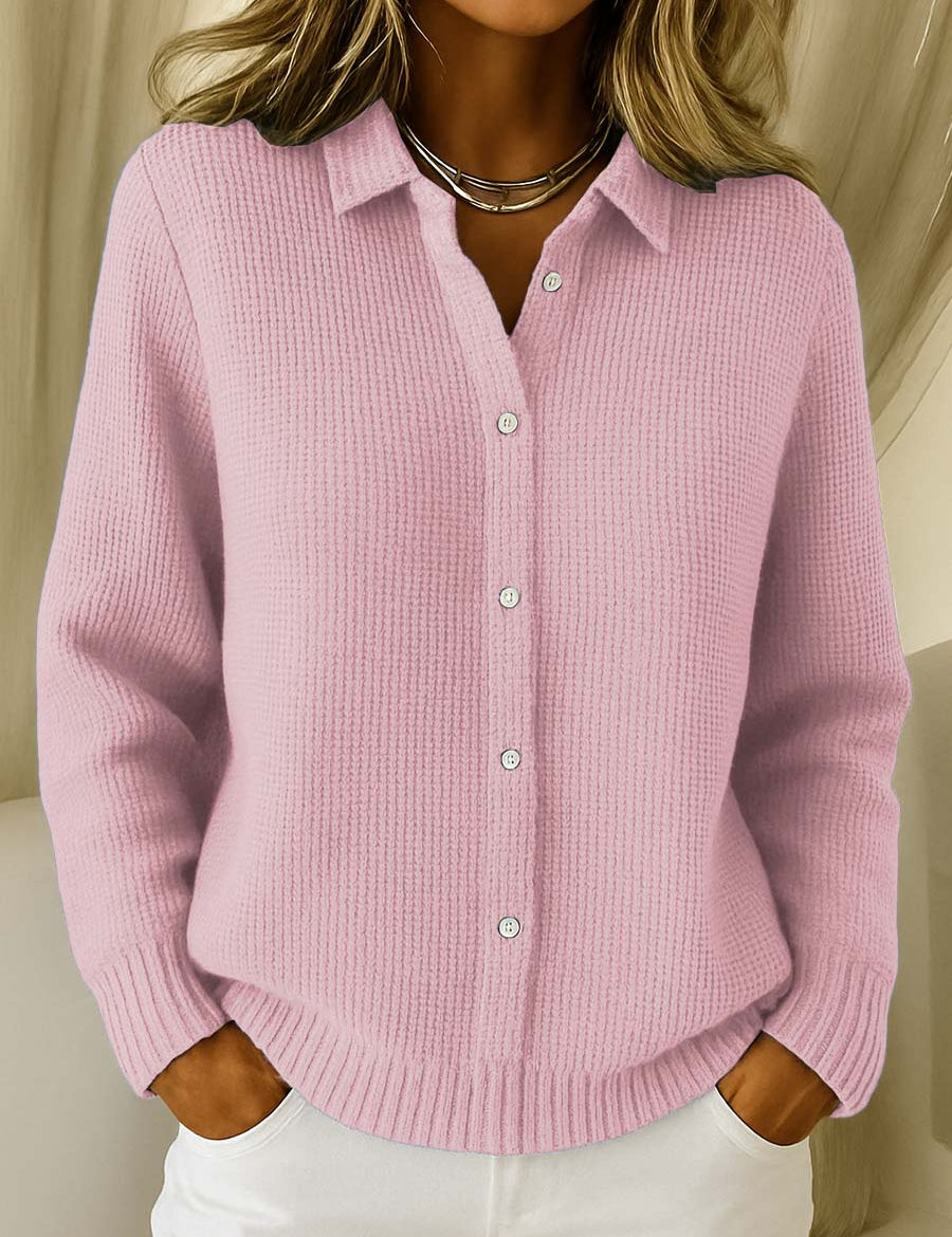 Colette Ashbourne | Blue Button-Up Knit Cardigan Long Sleeve