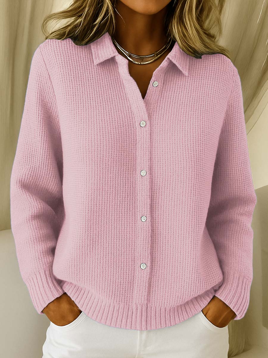 Colette Ashbourne | Blue Button-Up Knit Cardigan Long Sleeve