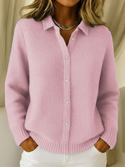 Colette Ashbourne | Blue Button-Up Knit Cardigan Long Sleeve
