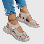 Veronique Ashgrove | Orthopedic Platform Sandals in Taupe