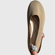 Viviane Lecourbet | Black Knit Ballet Flats with Anti-Slip Sole