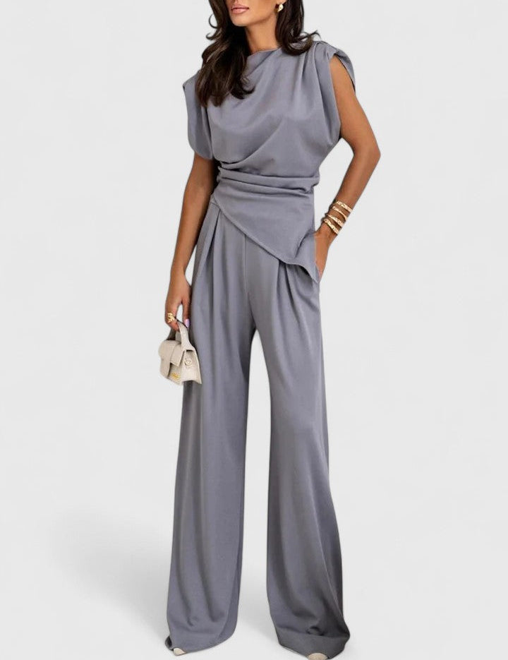 Flavia Montresor | Ivory Sleeveless Wide-Leg Two-Piece Set