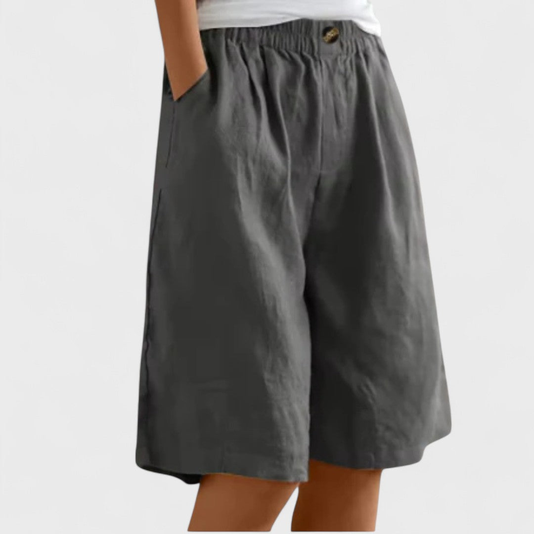 Dominique Chastelier | Army Green Linen Bermuda Shorts