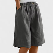 Dominique Chastelier | Army Green Linen Bermuda Shorts