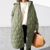 Harriet Stoneleigh | Oversized Quilted Hooded Parka Coat in Navy