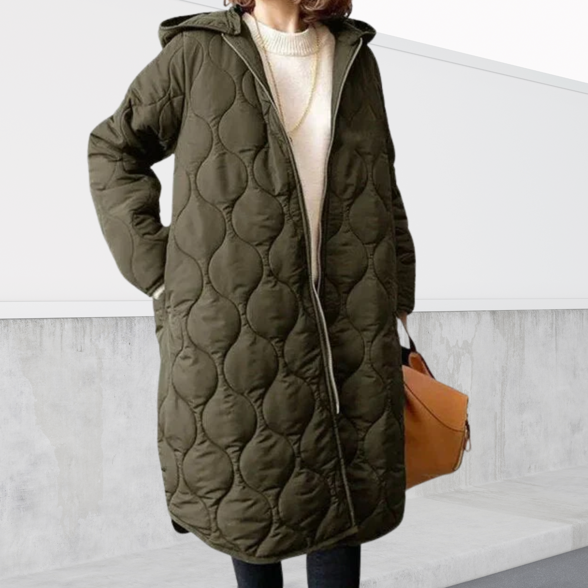 Harriet Stoneleigh | Oversized Quilted Hooded Parka Coat in Navy