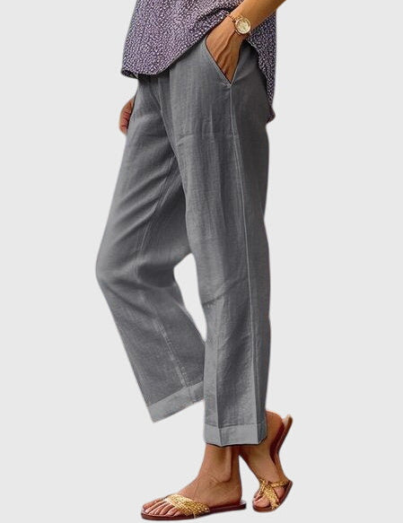 Cecile Fontarrive | White Wide-Leg Linen Trousers