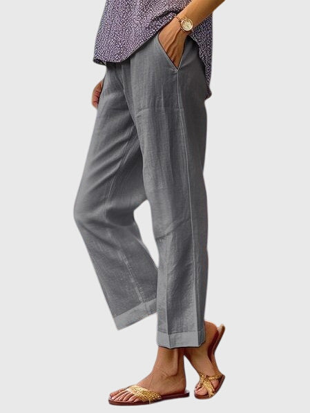 Cecile Fontarrive | White Wide-Leg Linen Trousers