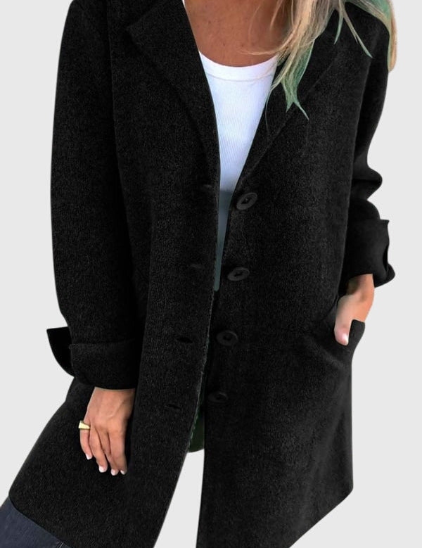 Camille Fontaine | Pink Button-Front Blazer Coat