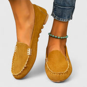 Eloise Blackthorn | Teal Suede Flat Slip-On Loafer