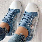 Isabeau Montclair | Orthopedic Lace-Up Sneakers in Blue