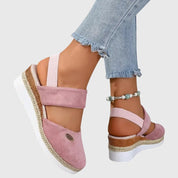 Marceline Fontverre | Beige Espadrille Wedge Orthopedic Sandals