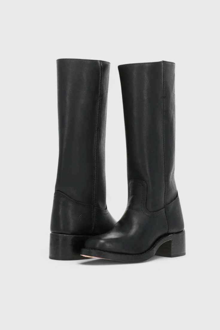 Beatrice Langford | Tan Leather Knee-High Western Boots