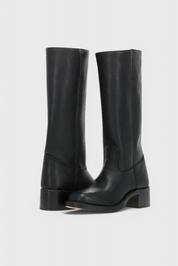 Beatrice Langford | Tan Leather Knee-High Western Boots