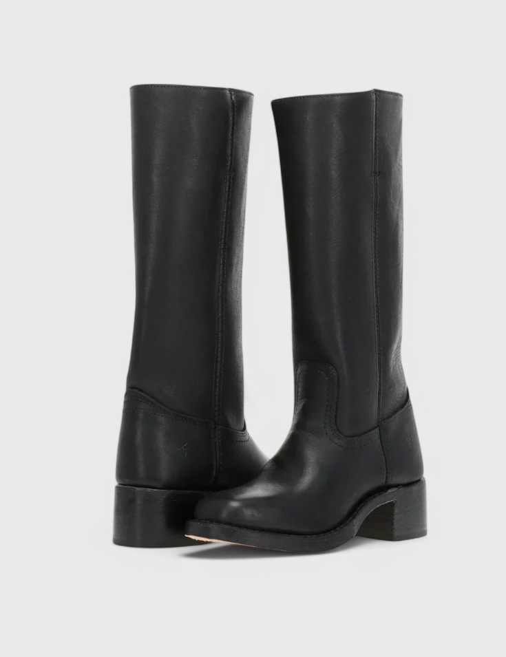 Beatrice Langford | Tan Leather Knee-High Western Boots