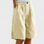 Dominique Chastelier | Army Green Linen Bermuda Shorts