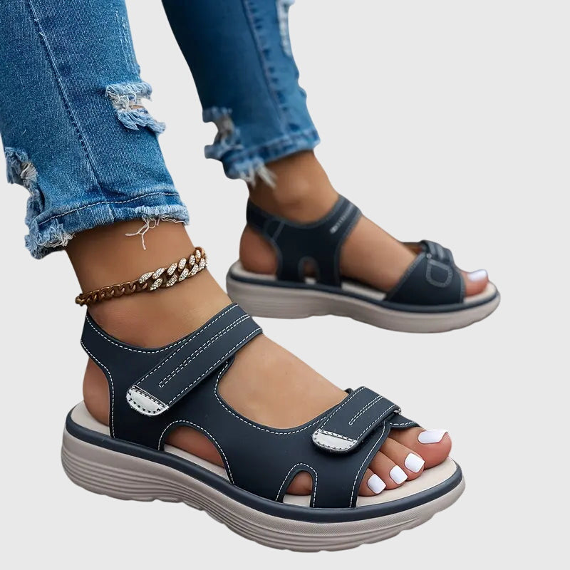 Veronique Ashgrove | Orthopedic Platform Sandals in Taupe