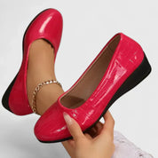 Rosalinde Fairmore | Brown Quilted Wedge Orthopedic Loafers