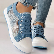 Isabeau Montclair | Orthopedic Lace-Up Sneakers in Blue