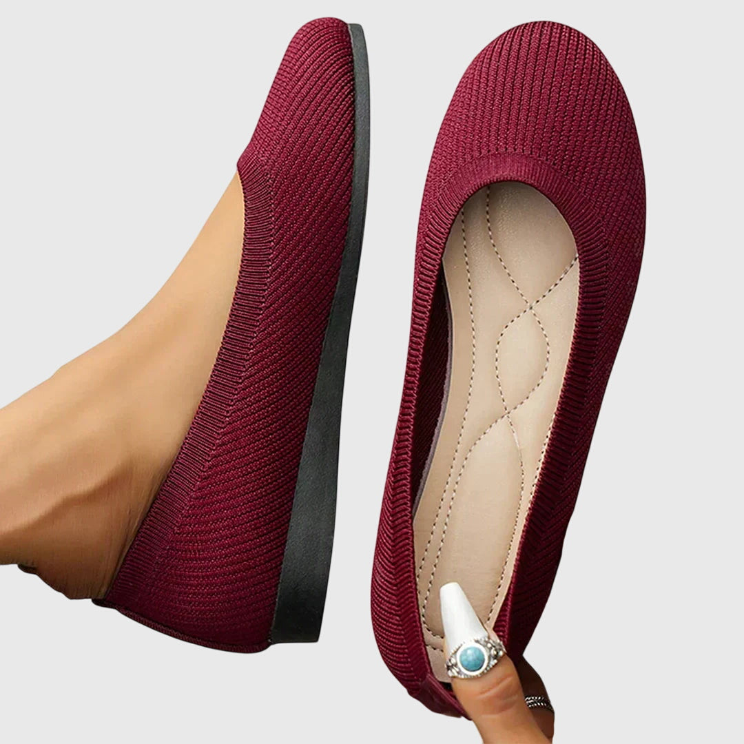 Viviane Lecourbet | Black Knit Ballet Flats with Anti-Slip Sole