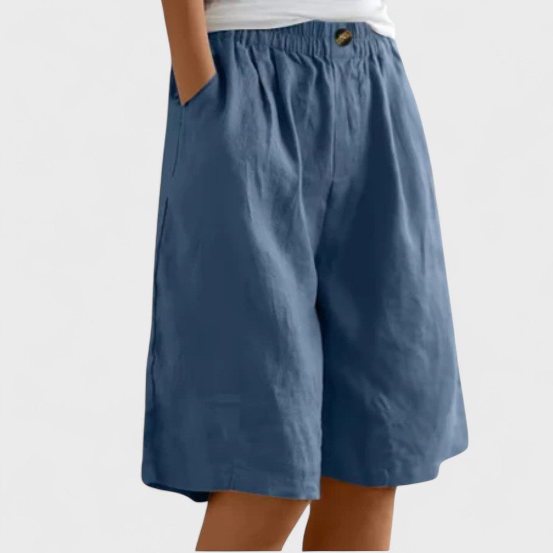 Dominique Chastelier | Army Green Linen Bermuda Shorts