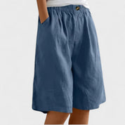 Dominique Chastelier | Army Green Linen Bermuda Shorts