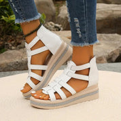Vittoria Carmonde | Black Gladiator Platform Sandals with Rhinestone Detail