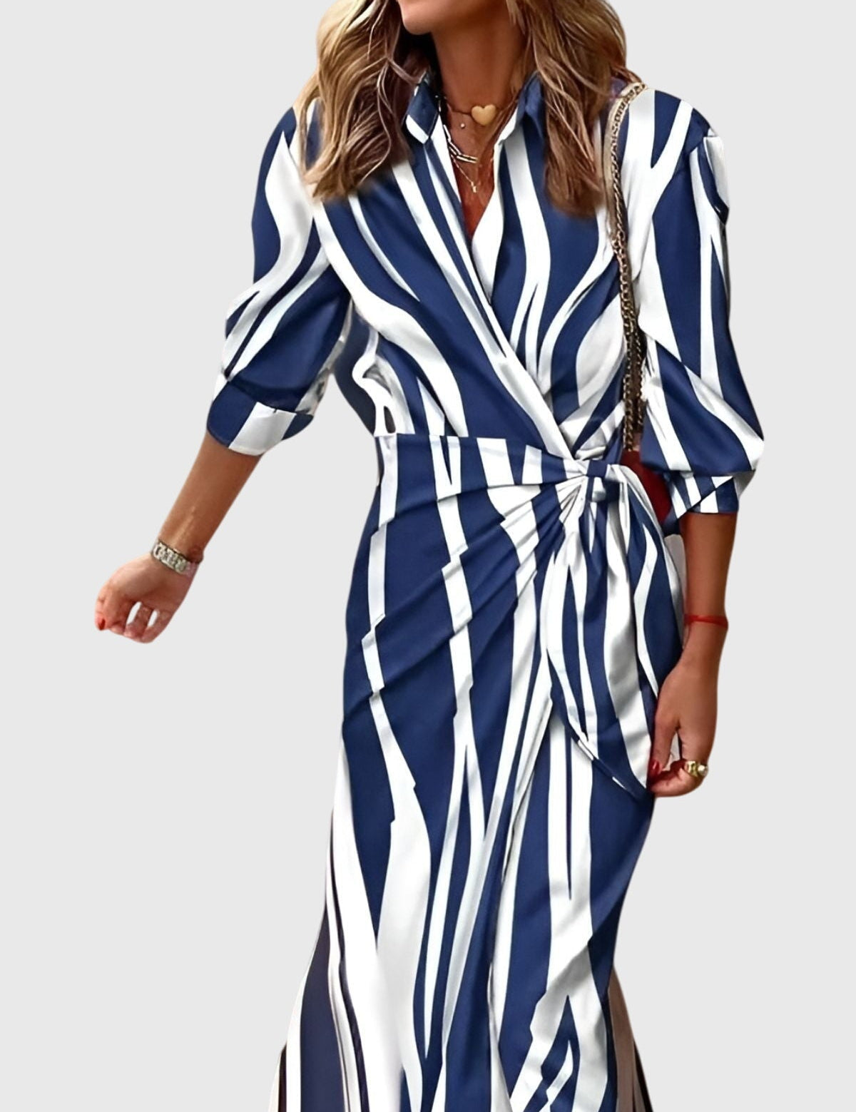 Ottilie Sancerre | Orange & Pink Geometric Print Wrap Midi Dress