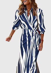 Ottilie Sancerre | Orange & Pink Geometric Print Wrap Midi Dress