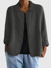 Philippa Ashmore | Pink Linen-Blend Button-Front Shirt
