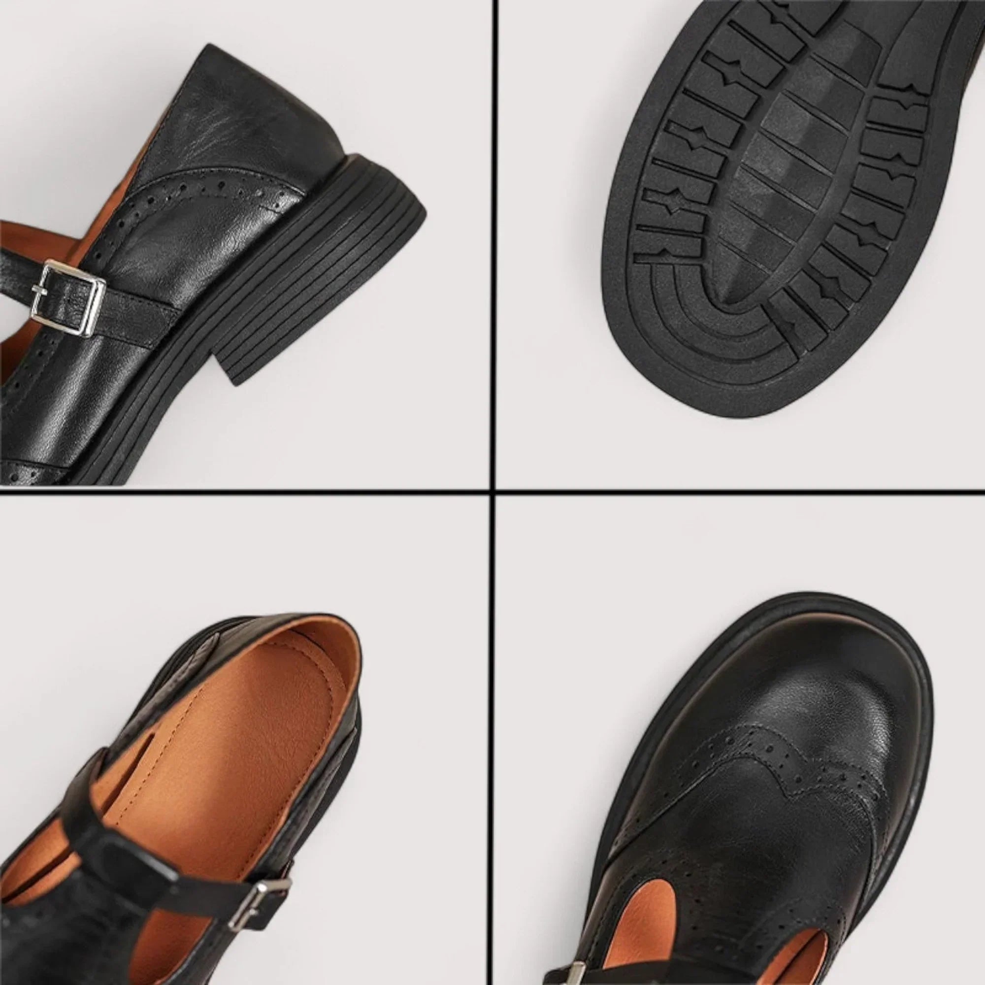 Rosalind Featherstone | Orthopedic Mary Jane Flats in Brown Leather