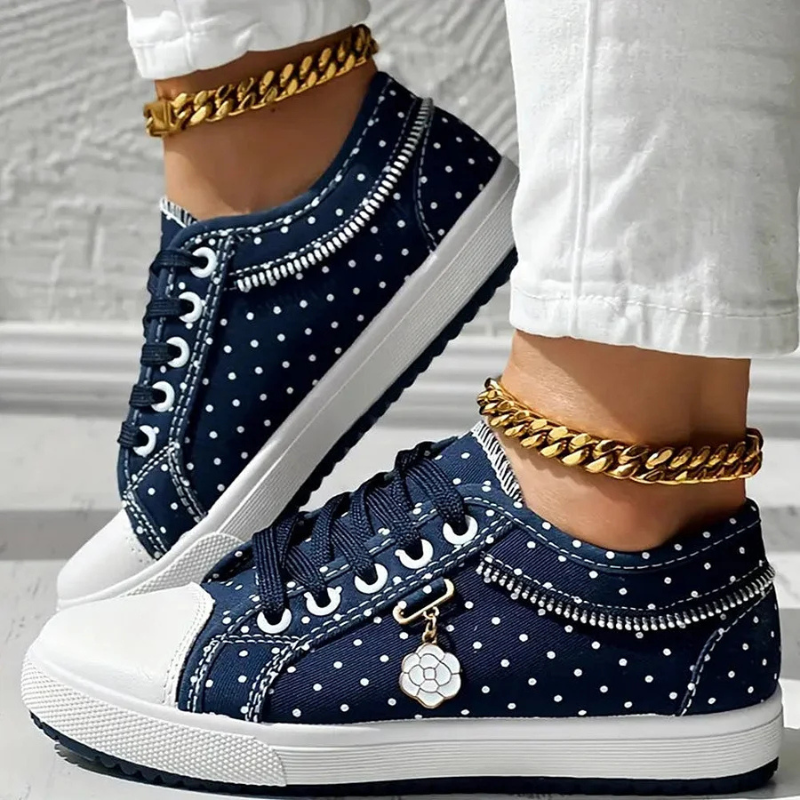 Isabeau Montclair | Orthopedic Lace-Up Sneakers in Blue