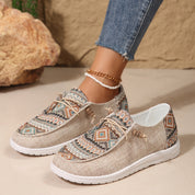 Theodora Kensington | Women's Tribal Print Canvas Slip-On Sneakers