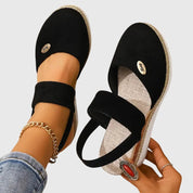 Marceline Fontverre | Beige Espadrille Wedge Orthopedic Sandals